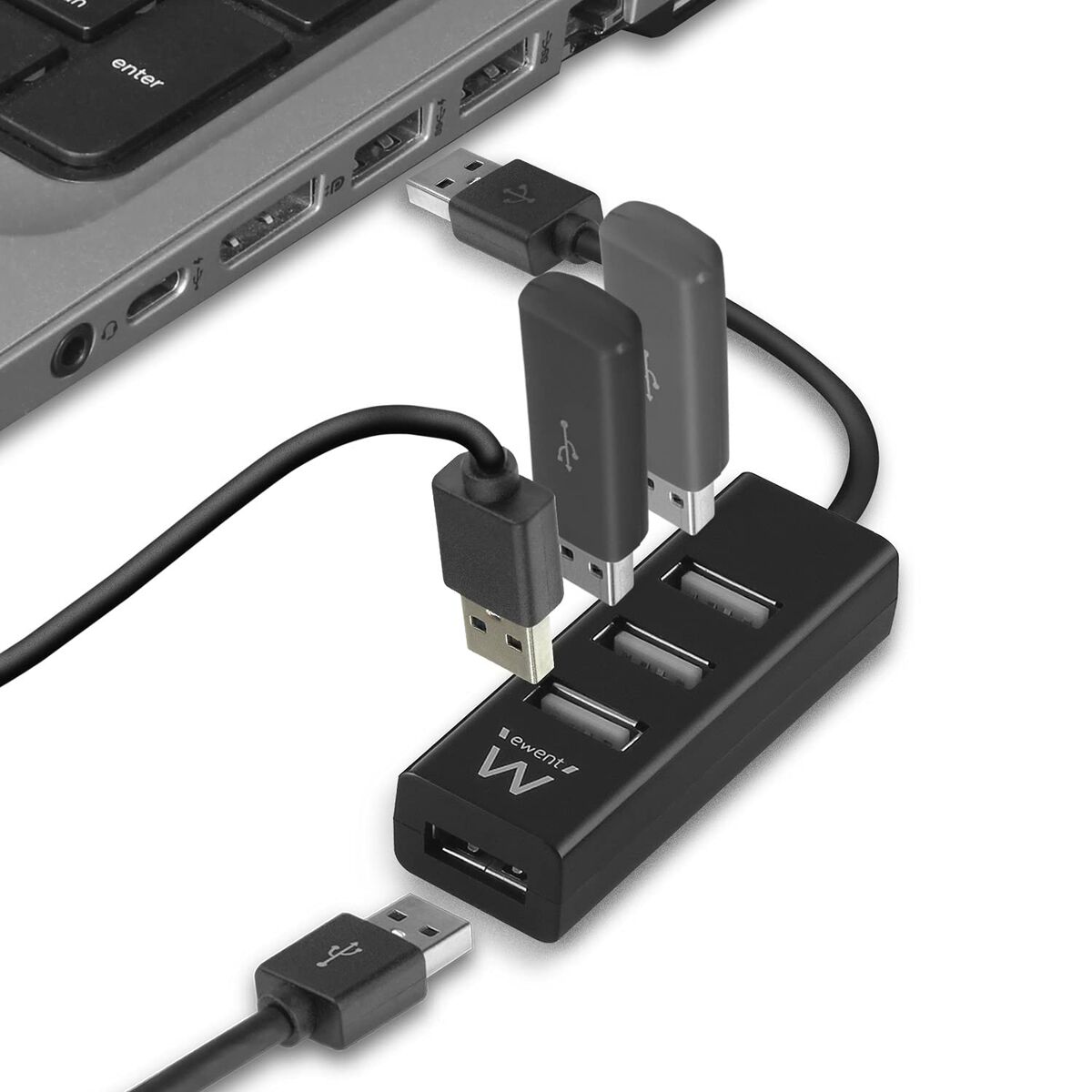 USB-HUB Ewent EW1123 Svart - 2