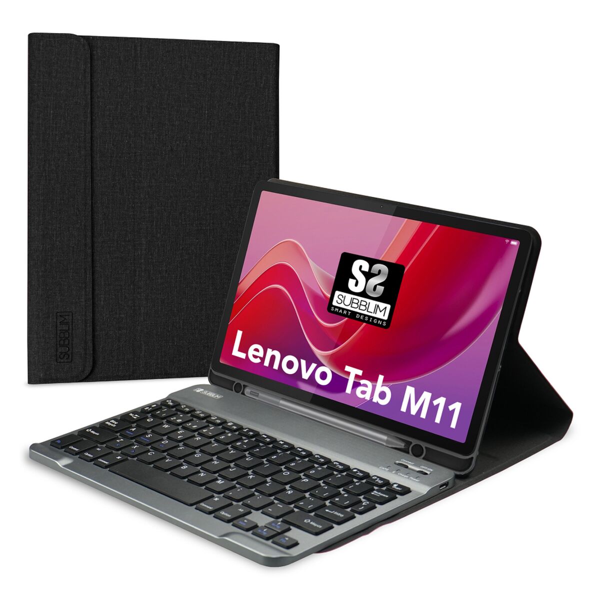 Tangentbord Subblim SUBKT3-BTL310 Svart Qwerty Spanska QWERTY