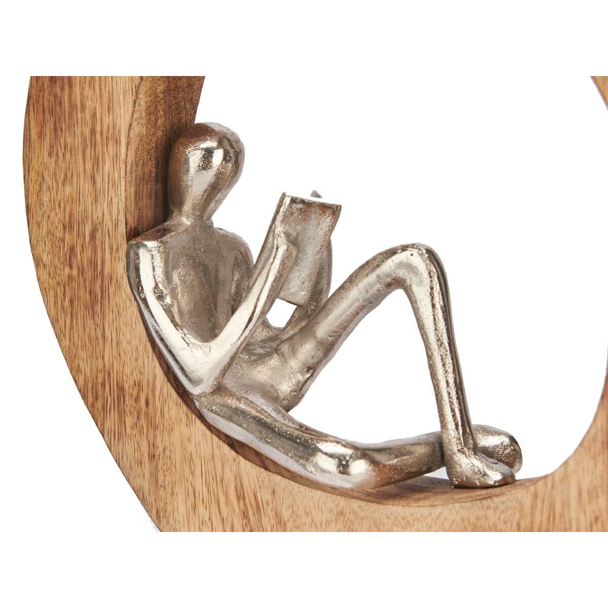 Prydnadsfigur Läsning Silvrig Metall 26 x 25 x 7 cm (6 antal) - 2