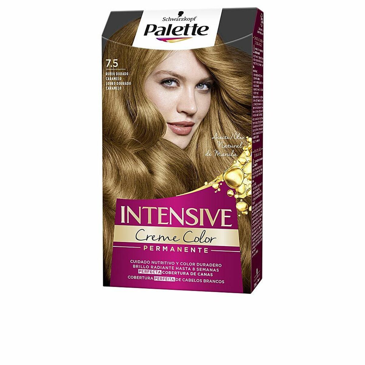 Permanent färg Schwarzkopf 2125764 Nº 7.5-Rubio Dorado Caramelo (1 antal)