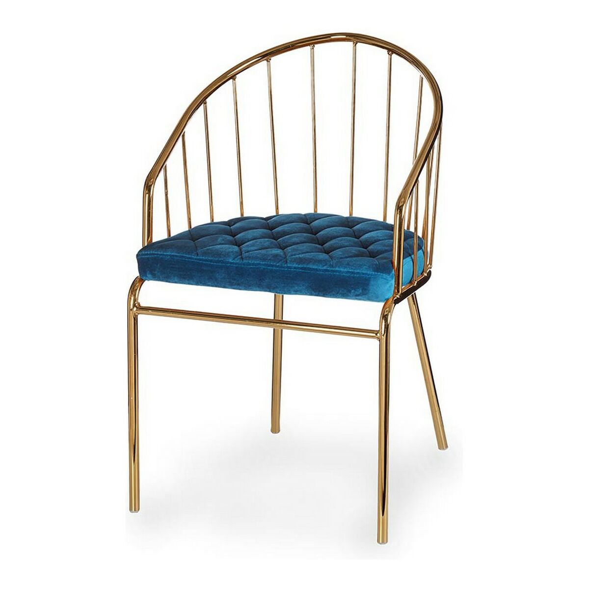 Stol Gift Decor Blå Gyllene Polyester Järn 51 x 81 x 52 cm Stänger - 5