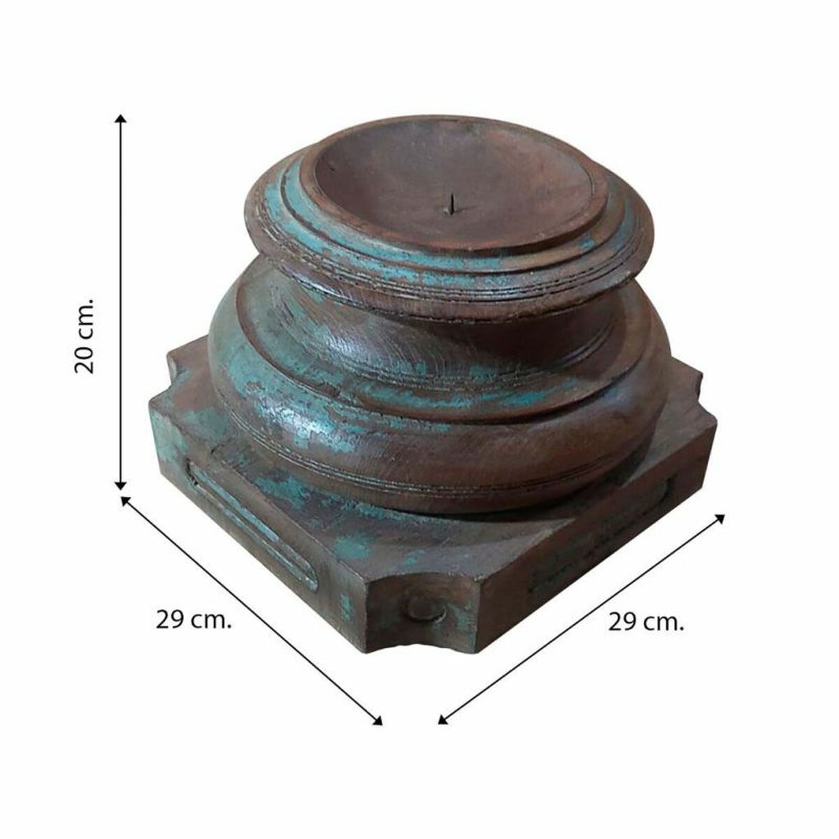 Ljusstake Alexandra House Living Brun Akaciaträ Mangoträ 29 x 20 x 29 cm - 3
