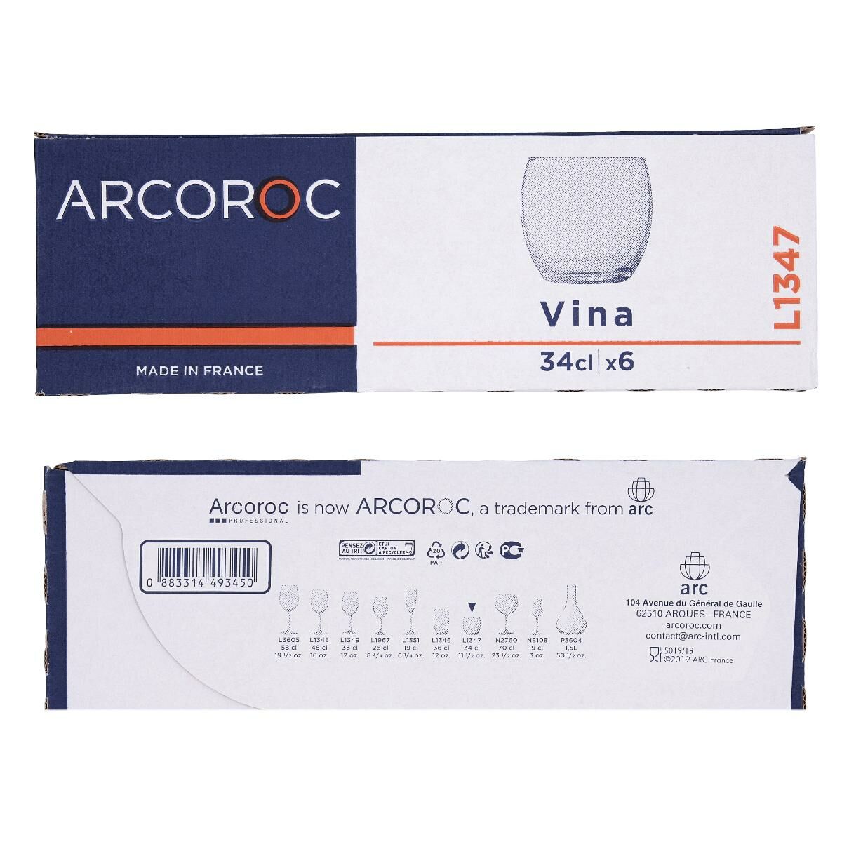 Glasset Arcoroc ARC J2604 Transparent Glas 310 ml 6 Delar - 2