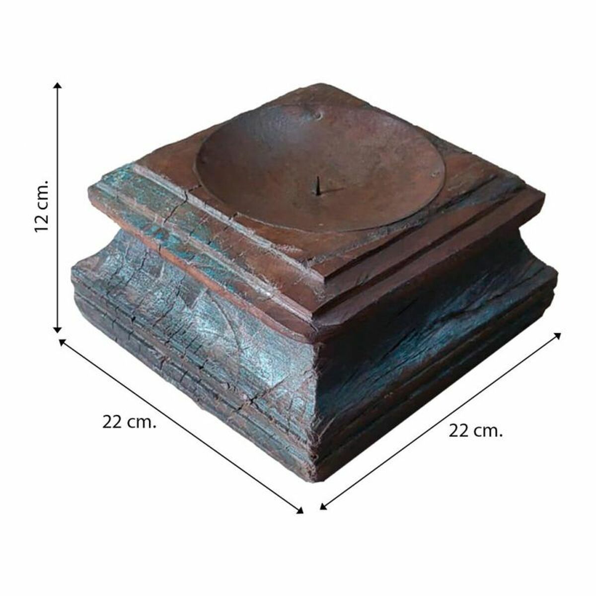 Ljusstake Alexandra House Living Brun Akaciaträ Mangoträ 22 x 12 x 22 cm - 3