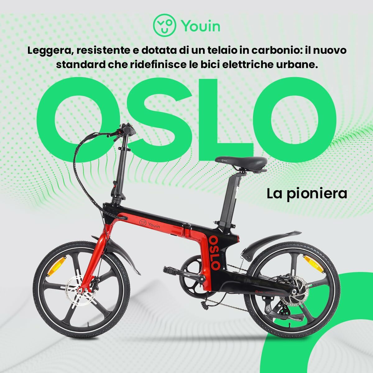 Elcykel Youin BK1900 OSLO Röd - 2