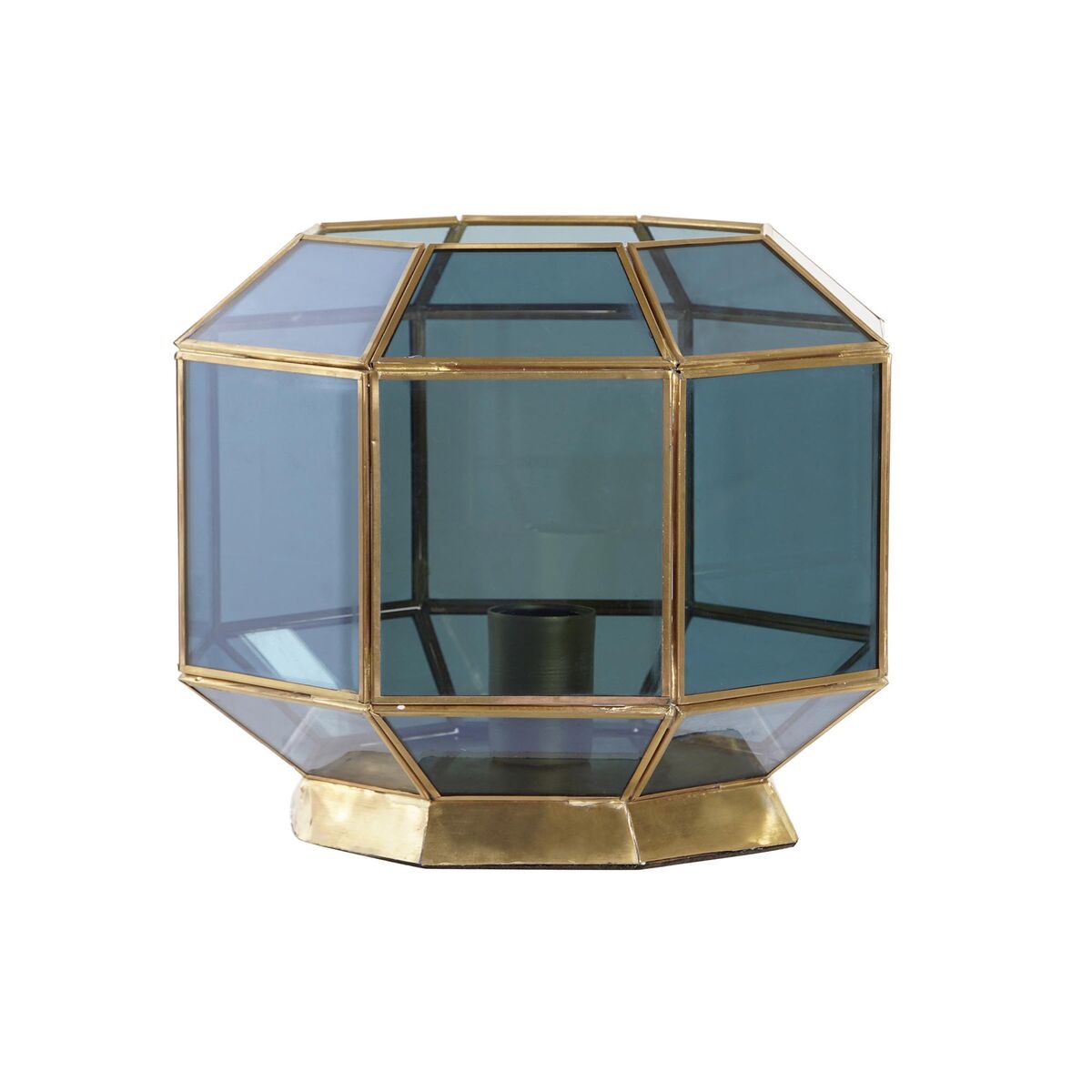 Bordslampa DKD Home Decor Glas Blå Gyllene 220 V Mässing 50 W Modern (29 x 29 x 25 cm) - 8