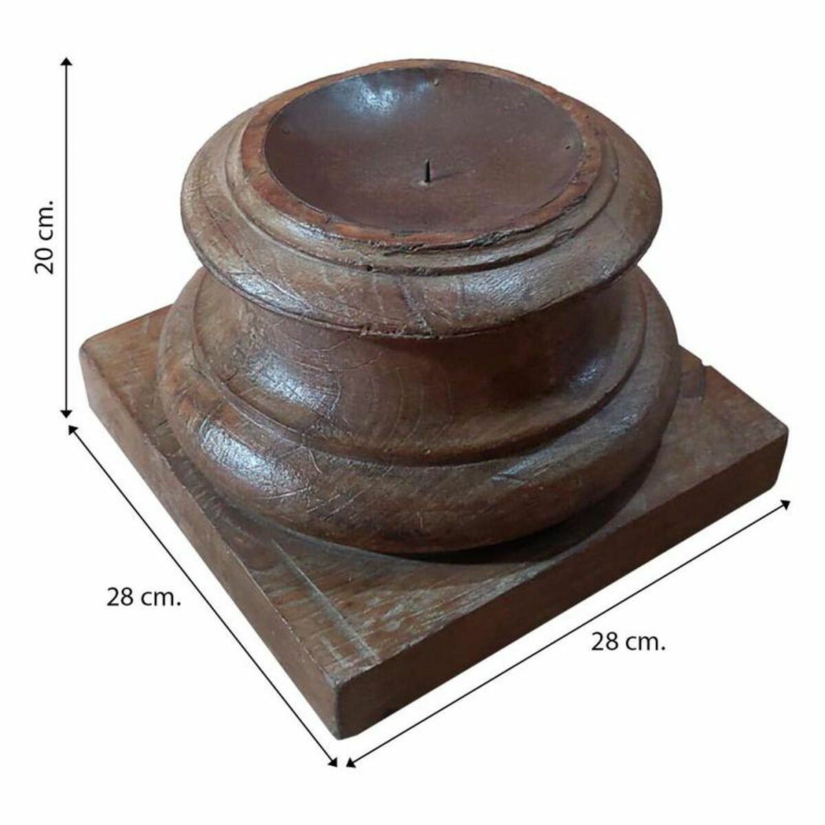 Ljusstake Alexandra House Living Brun Akaciaträ Mangoträ 28 x 20 x 28 cm - 3