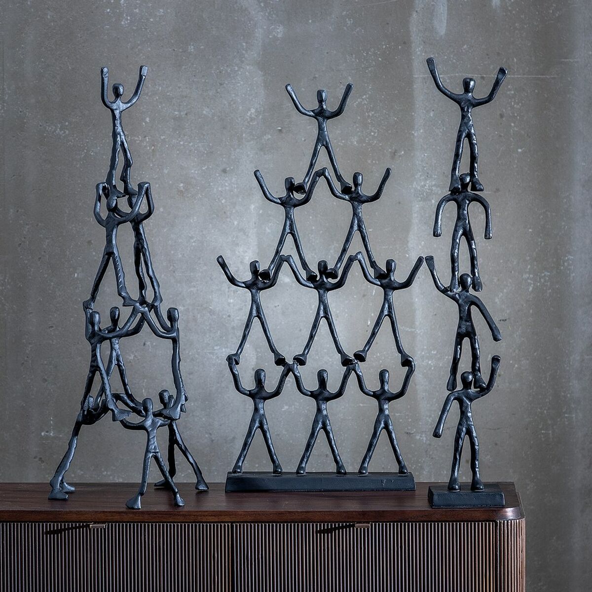 Prydnadsfigur Svart Aluminium 27 x 27 x 74 cm - 2