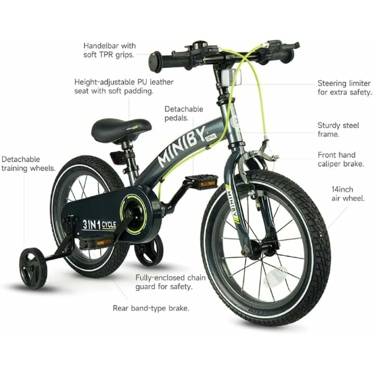 Barncykel Ociotrends Grå - 3