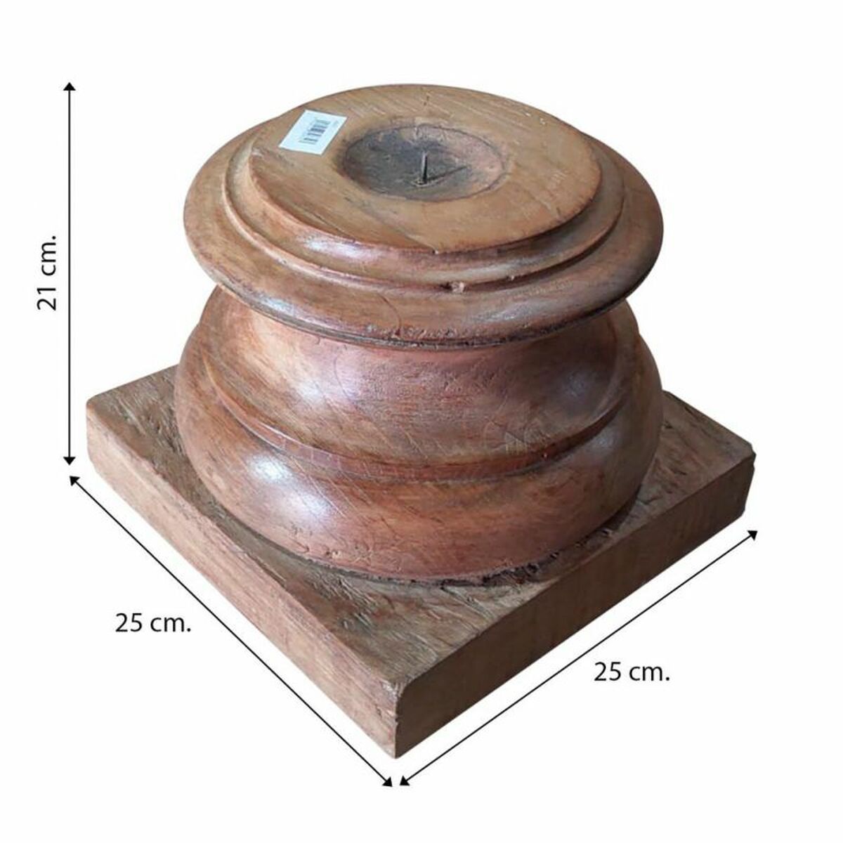 Ljusstake Alexandra House Living Brun Akaciaträ Mangoträ 25 x 21 x 25 cm - 3