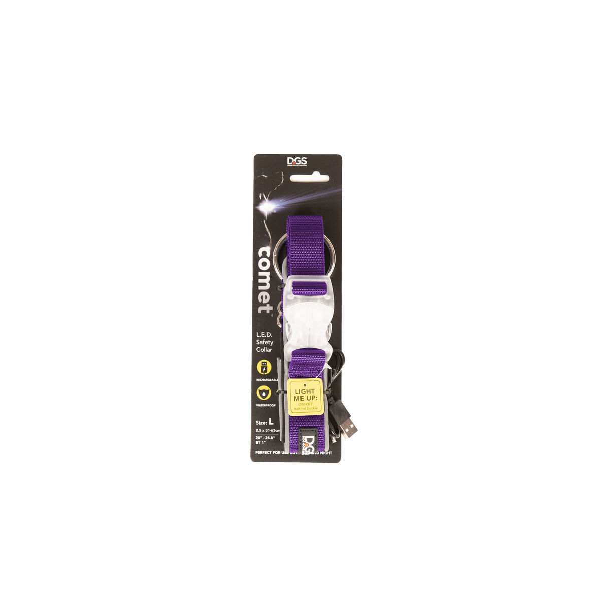 Hundhalsband Dog Gone Smart Purpur L Ljus - 3