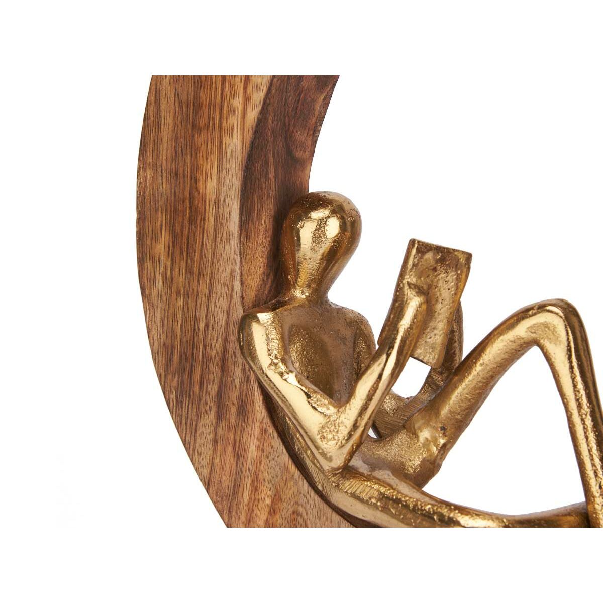 Prydnadsfigur Läsning Gyllene Metall 26 x 25 x 7 cm (6 antal) - 2