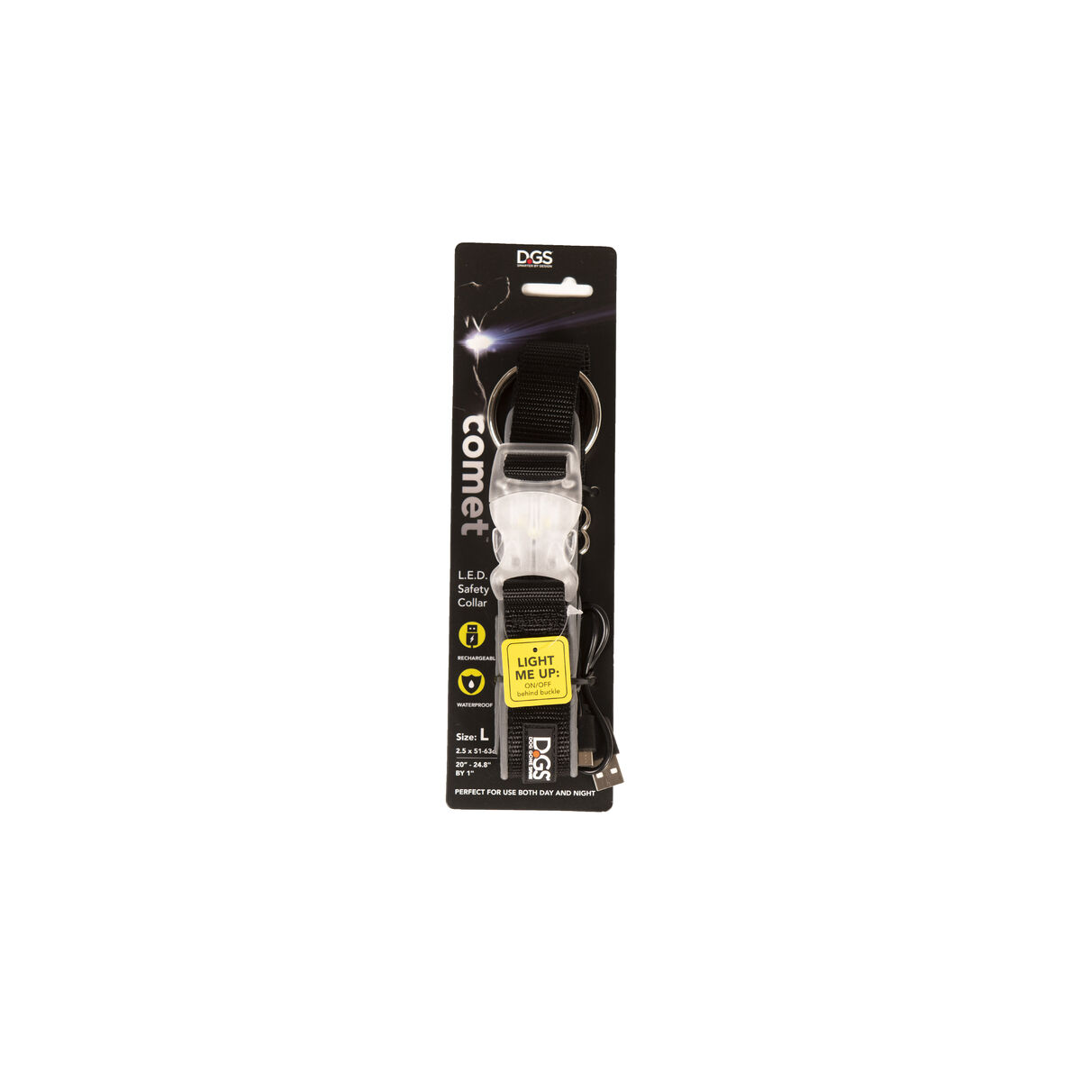Hundhalsband Dog Gone Smart Svart L Ljus - 3
