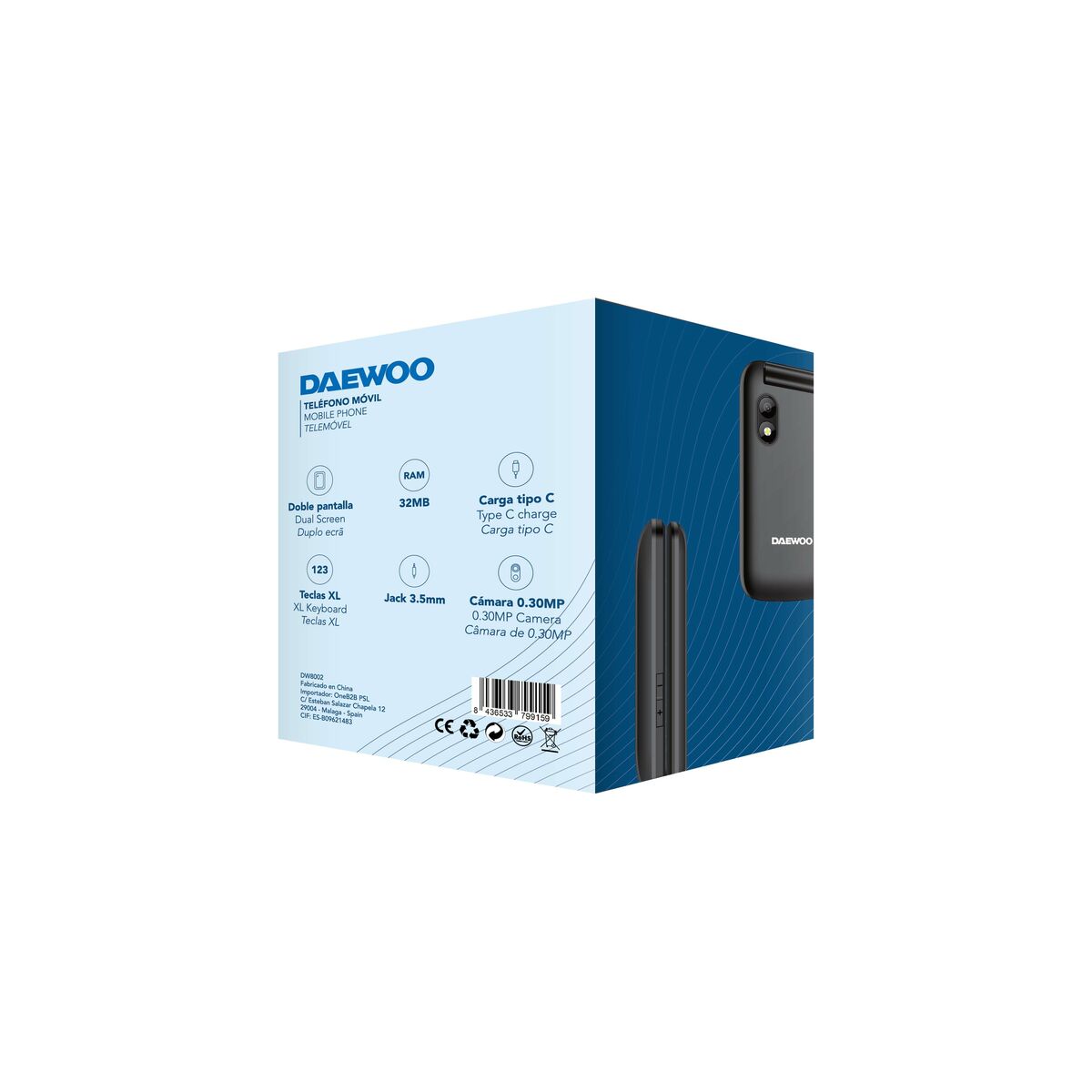 Mobiltelefon för seniorer Daewoo 2,8" 32 GB Svart - 4