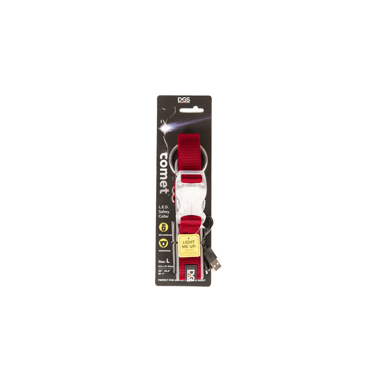 Hundhalsband Dog Gone Smart Röd L Ljus - 4