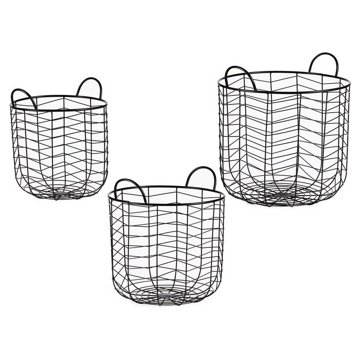 Korgset Gift Decor Svart Metall 3 Delar (3 antal) - 3