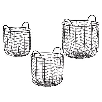 Korgset Gift Decor Svart Metall 3 Delar (3 antal)