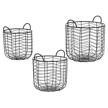 Korgset Gift Decor Svart Metall 3 Delar (3 antal)