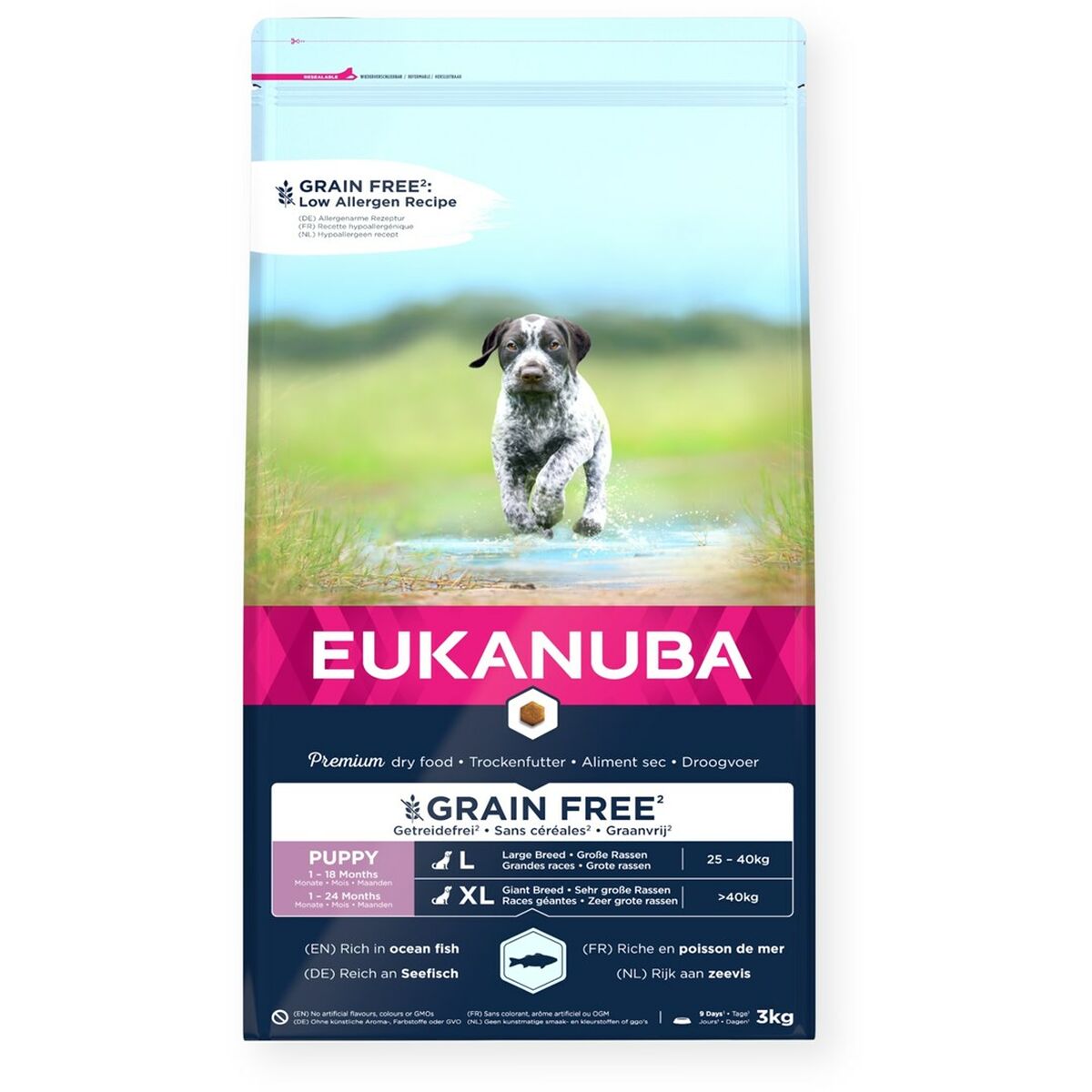 Foder Eukanuba Puppy large breed grain free ocean fish Fisk 3 Kg - 2