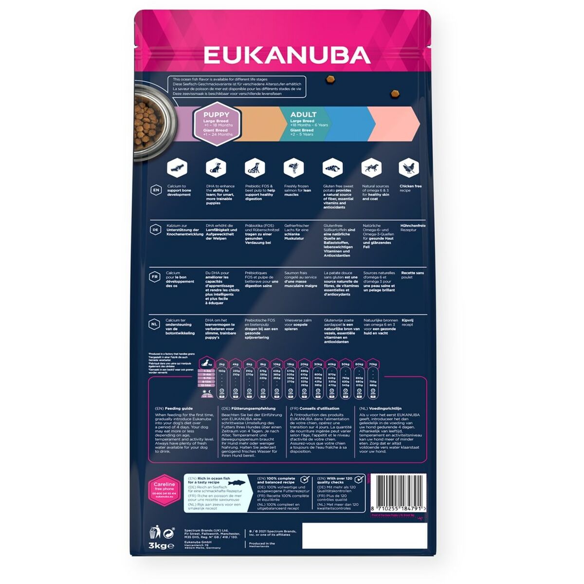 Foder Eukanuba Puppy large breed grain free ocean fish Fisk 3 Kg - 3