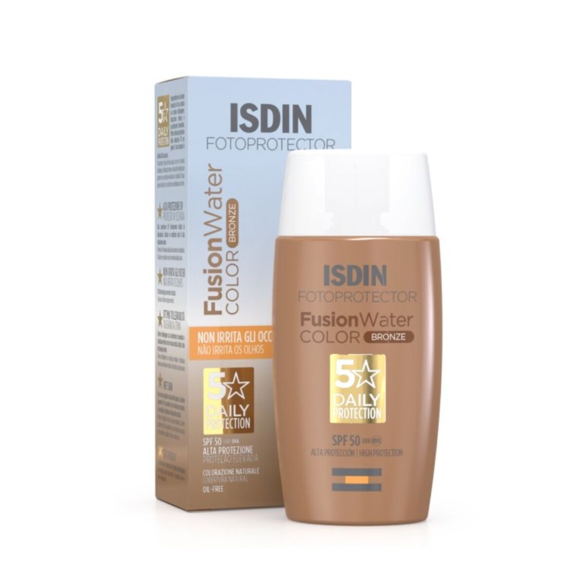 Solskydd med färg Isdin Fusion Water Spf 50 Dark 50 ml - 2