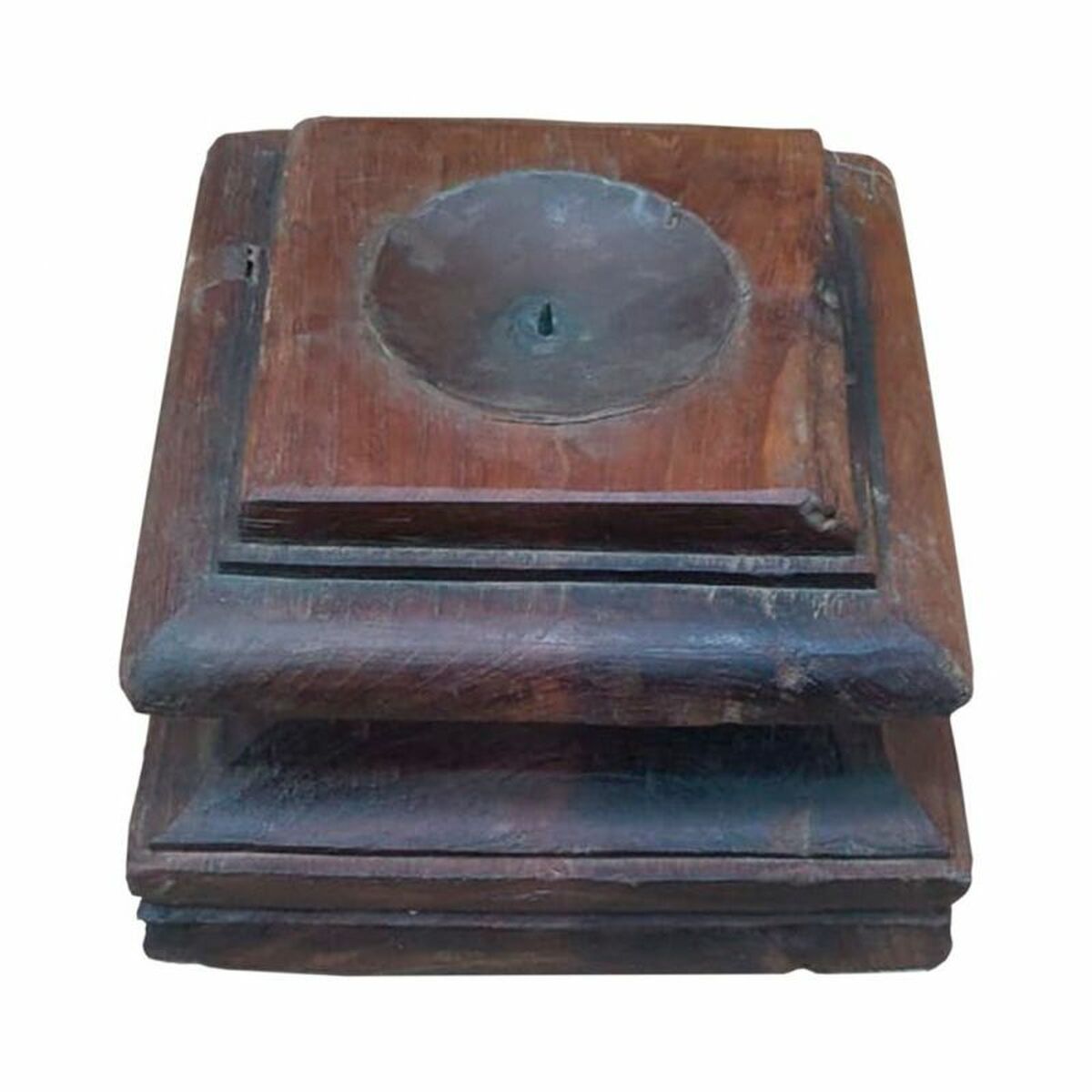 Ljusstake Alexandra House Living Brun Återvunnet Trä 26 x 23 x 26 cm - 2