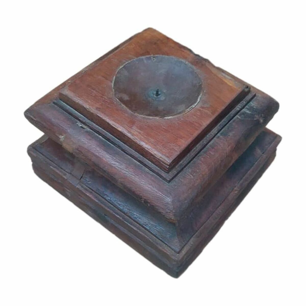 Ljusstake Alexandra House Living Brun Återvunnet Trä 26 x 23 x 26 cm
