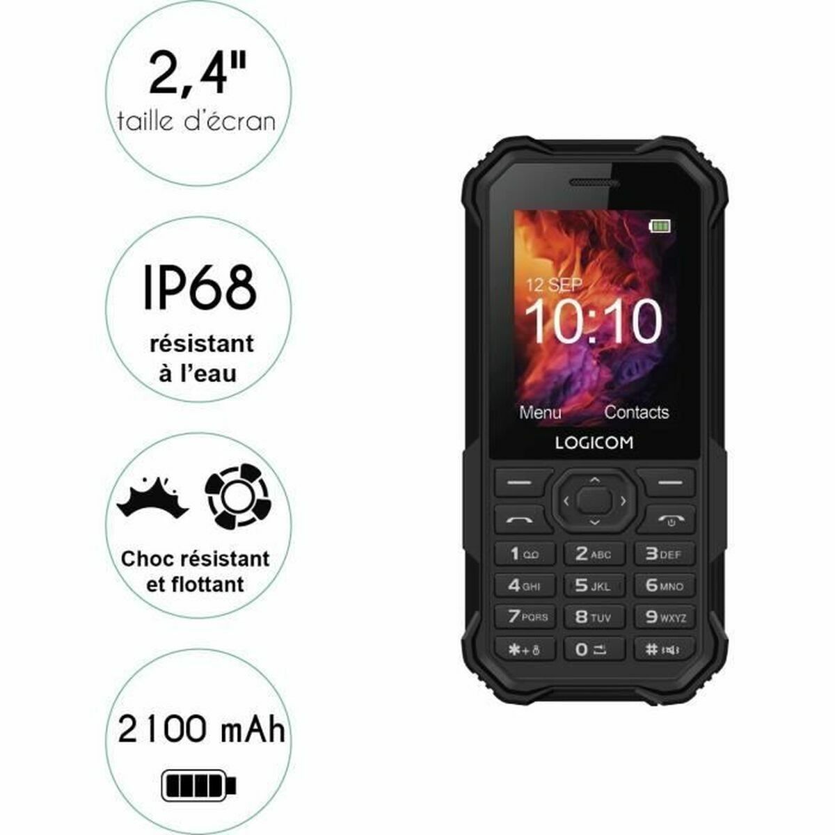 Mobiltelefon Logicom XTREM 40 Svart 2,4" - 3