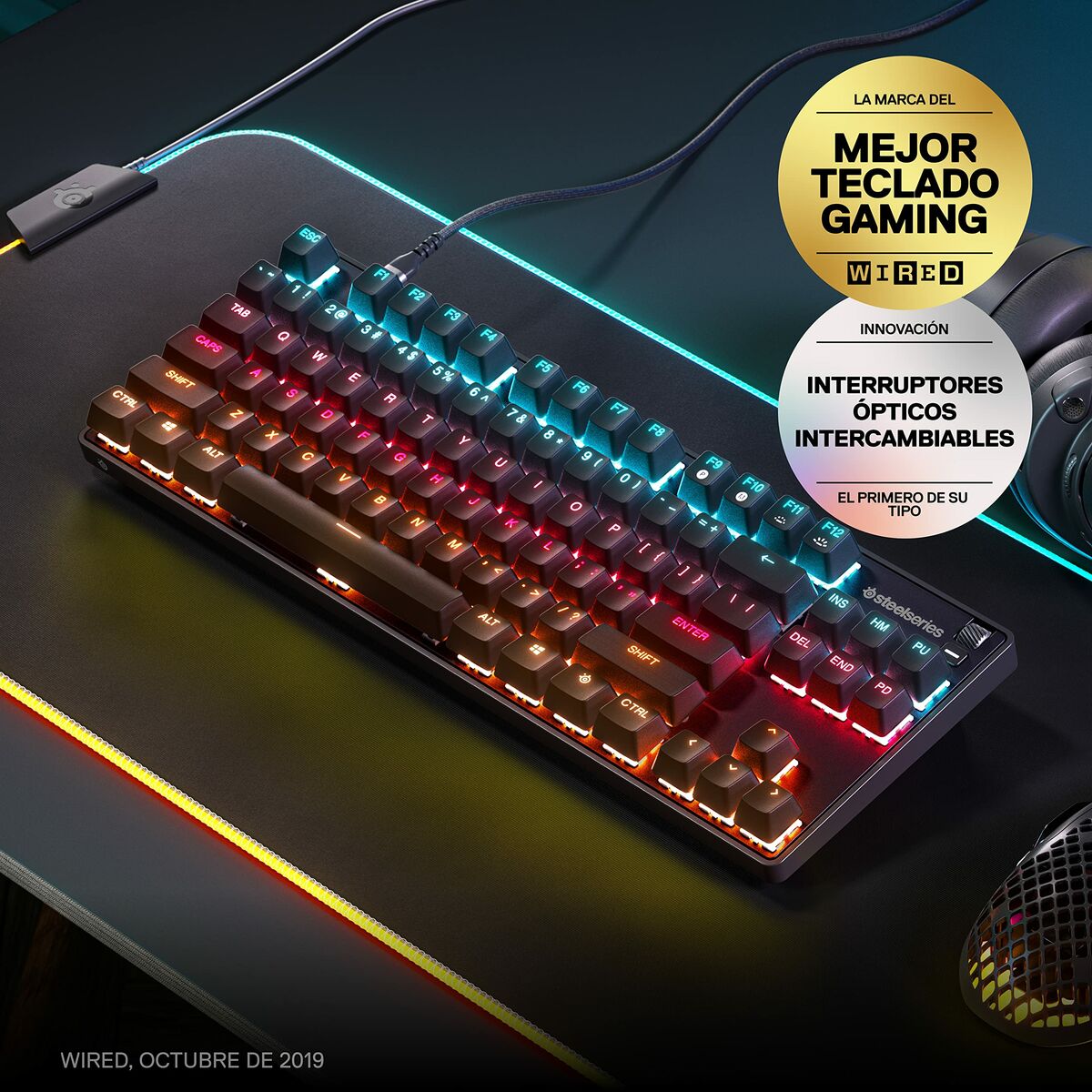 Gaming Tangentbord/ OR: Speltangentbord SteelSeries Apex 9 TKL AZERTY - 5