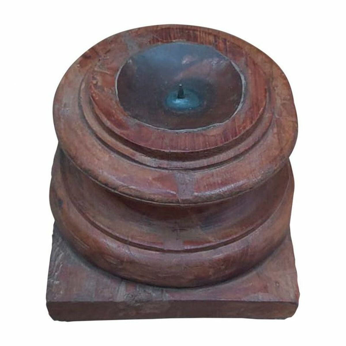 Ljusstake Alexandra House Living Brun Återvunnet Trä 26 x 23 x 26 cm - 2