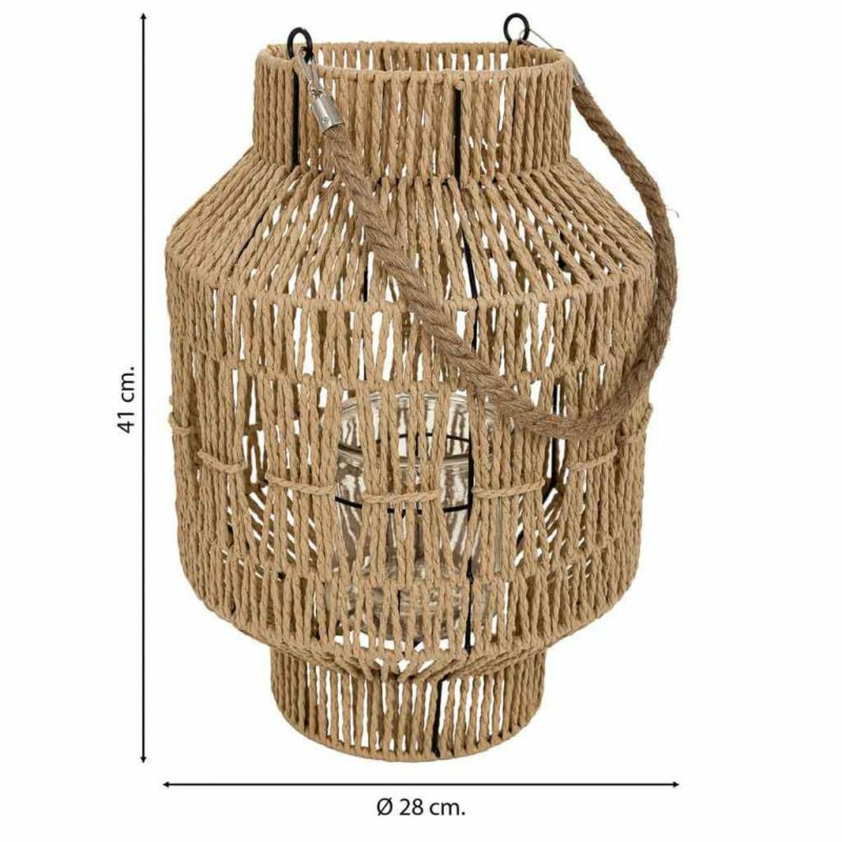 Lykta Alexandra House Living Naturell Papper Järn 28 x 41 x 28 cm - 5