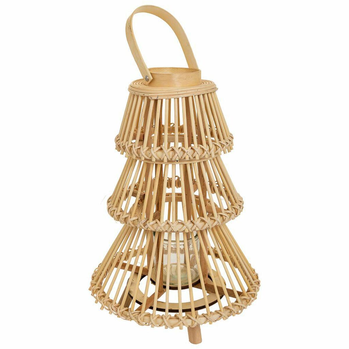 Lykta Alexandra House Living Naturell Bambu 29 x 42 x 29 cm - 3