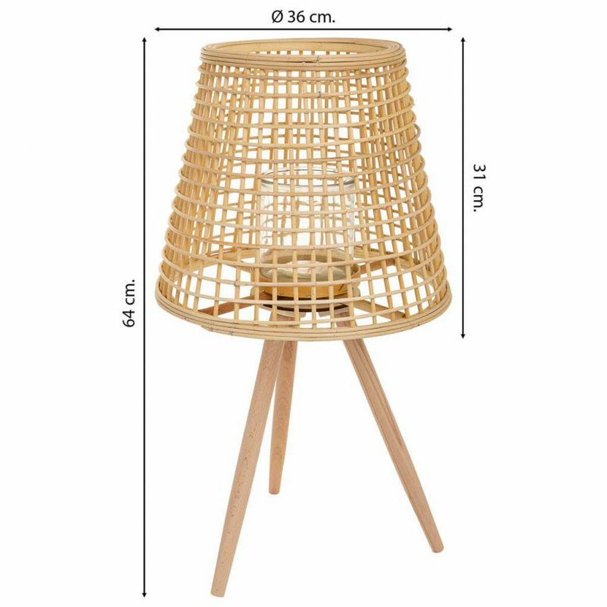 Lykta Alexandra House Living Naturell Bambu Rattan 36 x 64 x 36 cm - 4