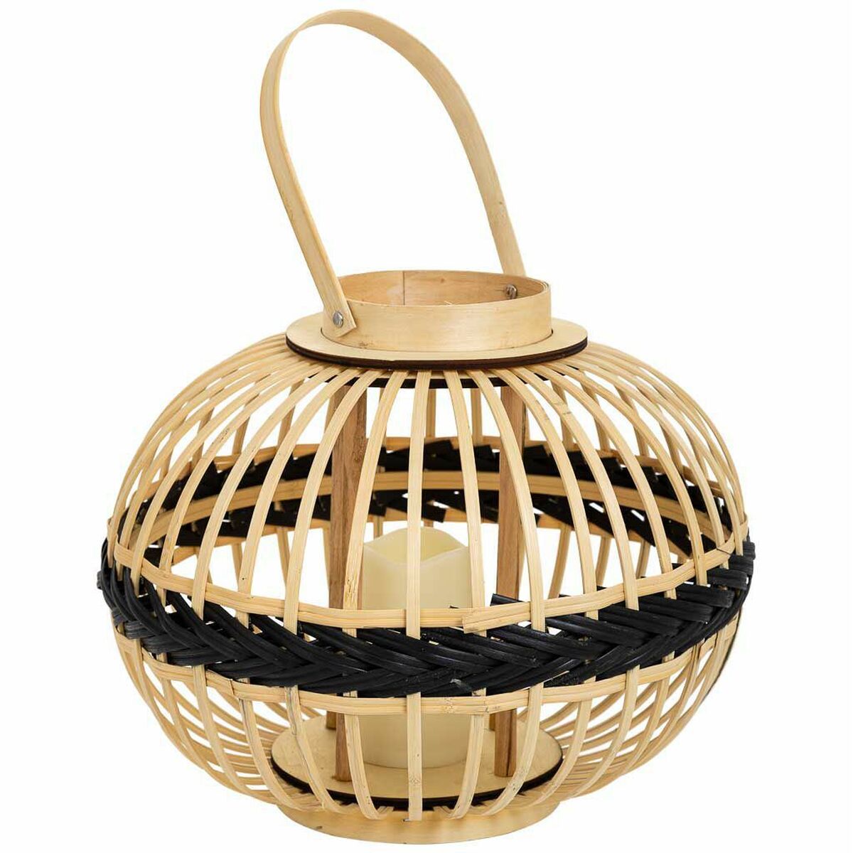 Lykta Alexandra House Living Naturell Bambu 37 x 30 x 37 cm - 3