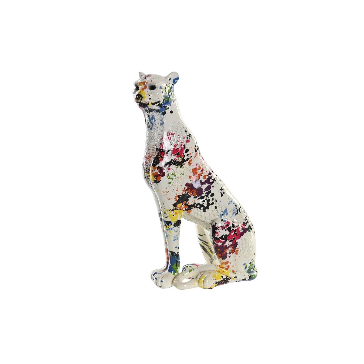 Prydnadsfigur DKD Home Decor Vit Multicolour Leopard Modern 16 x 8 x 25 cm - 4