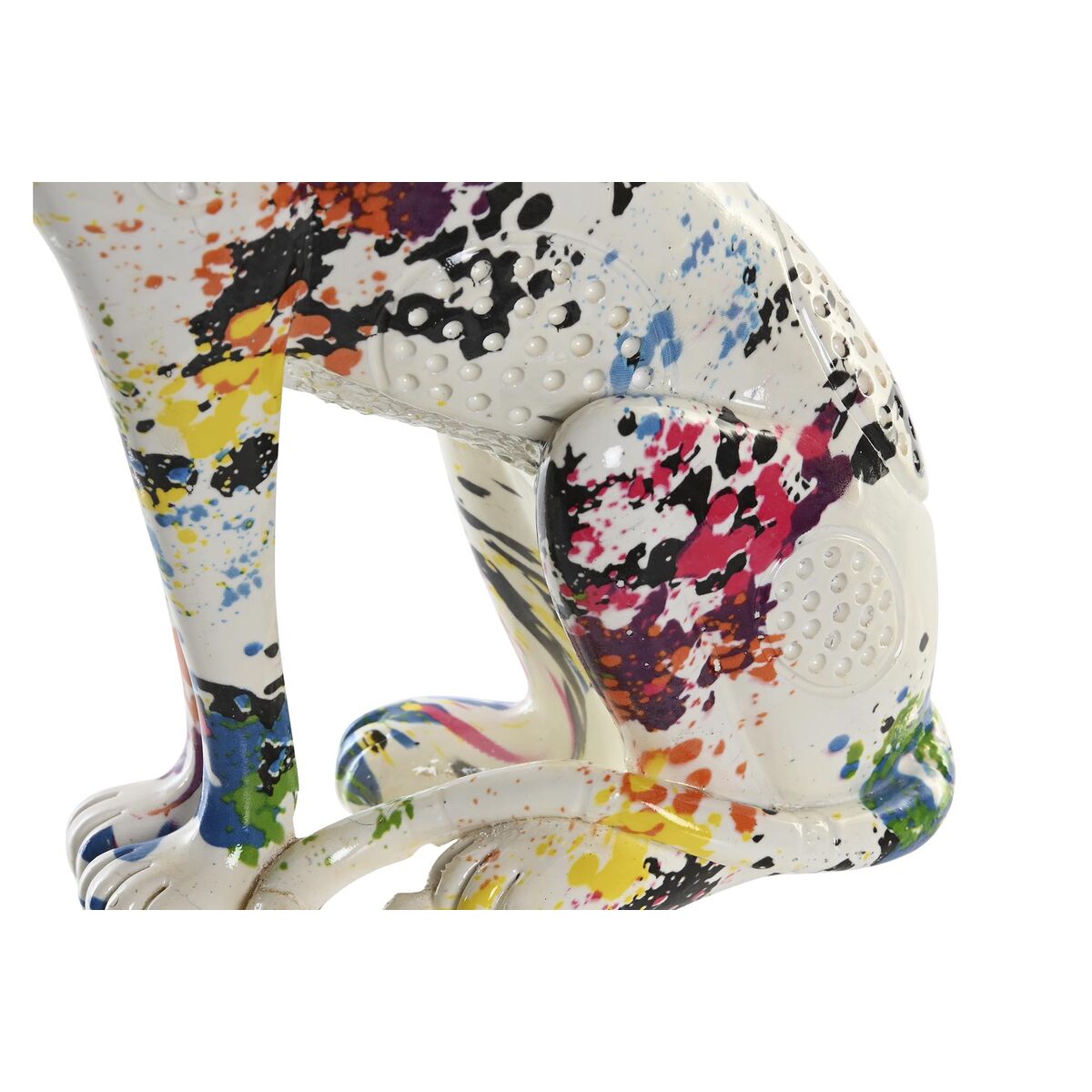 Prydnadsfigur DKD Home Decor Vit Multicolour Leopard Modern 16 x 8 x 25 cm - 6