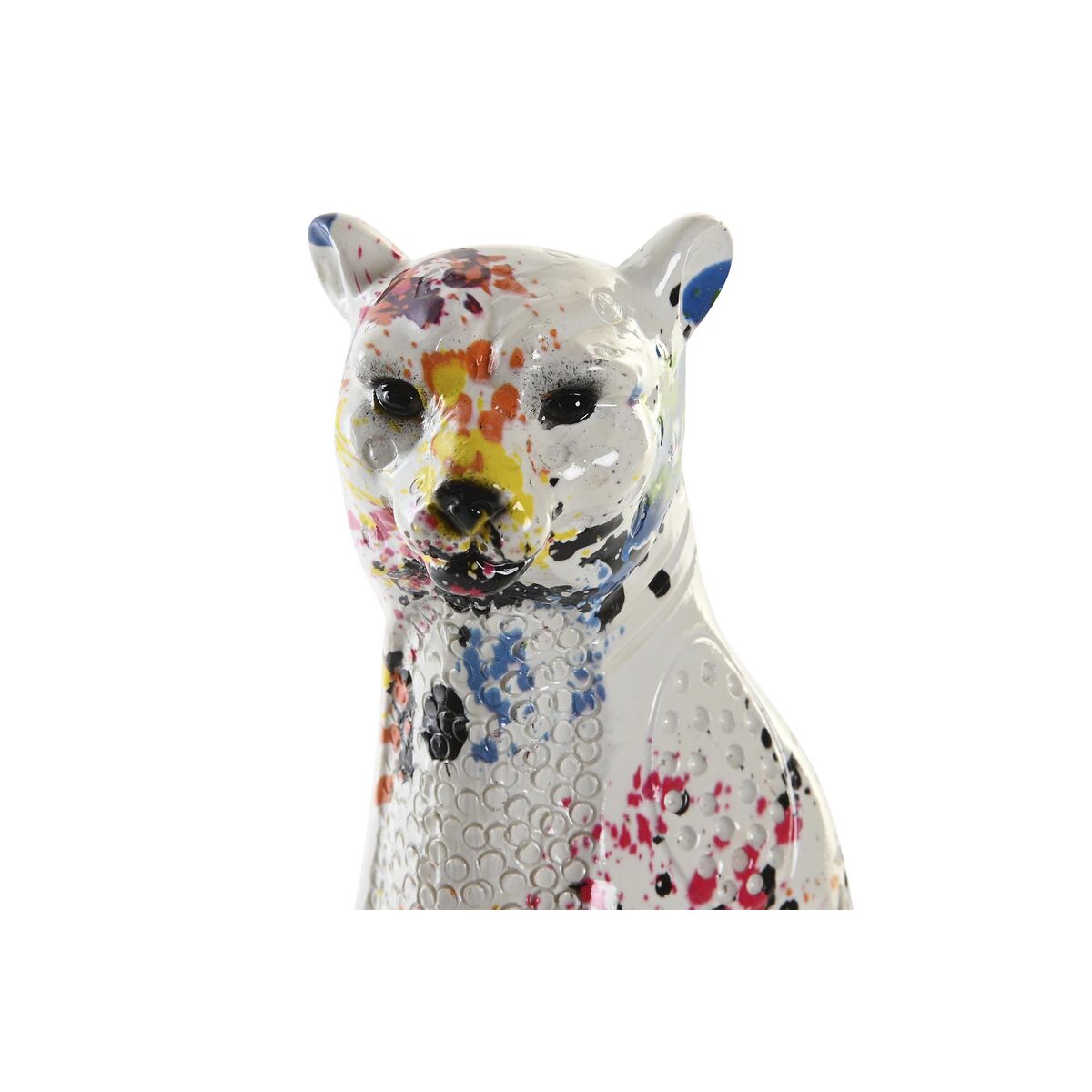 Prydnadsfigur DKD Home Decor Vit Multicolour Leopard Modern 16 x 8 x 25 cm - 5