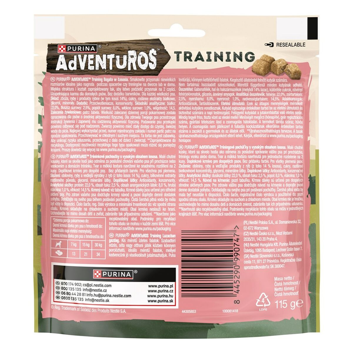 Hundgodis Purina Adventuros Adiestramiento salmon 115 g - 2