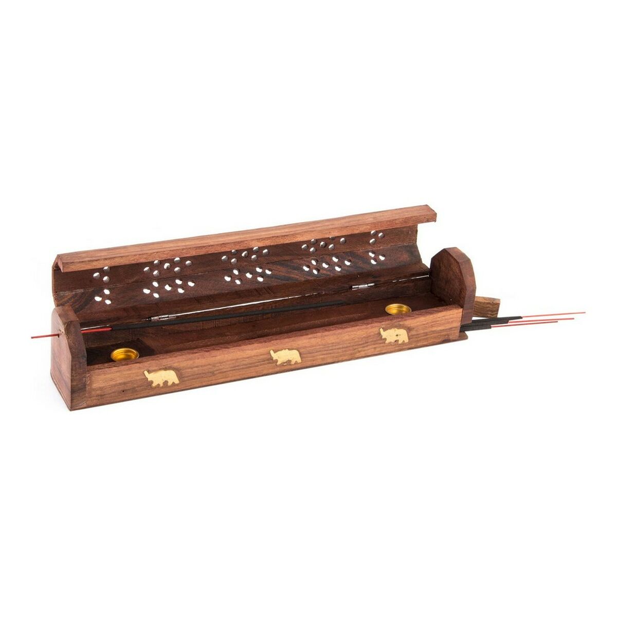 Eterisk oljebrännare DKD Home Decor Trä Bambu Mandala Naturell 26 x 8 x 8 cm Rökelse (6 antal)