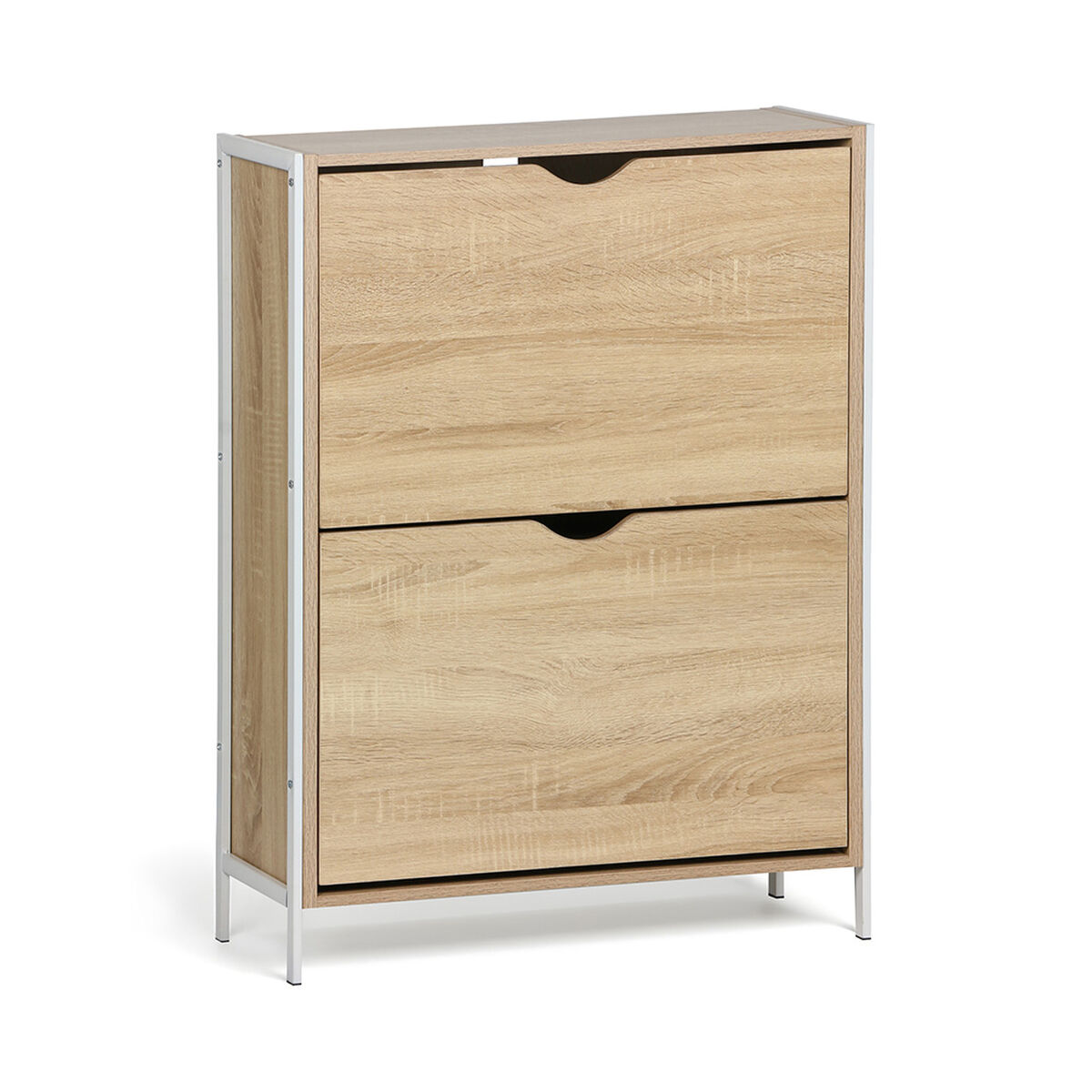 Skoställ MobleKit Vit Brun Trä Metall 65 x 24 x 80 cm