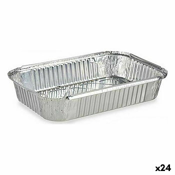 Uppsättning av köksfat Disponibel Med lock Aluminium 21 x 6 x 30,5 cm (24 antal)
