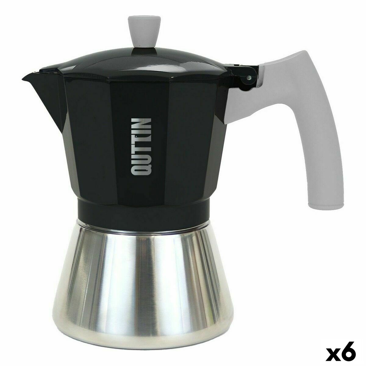 Italiensk Kaffepanna Quttin Aluminium Stål 6 Koppar 300 ml (6 antal)