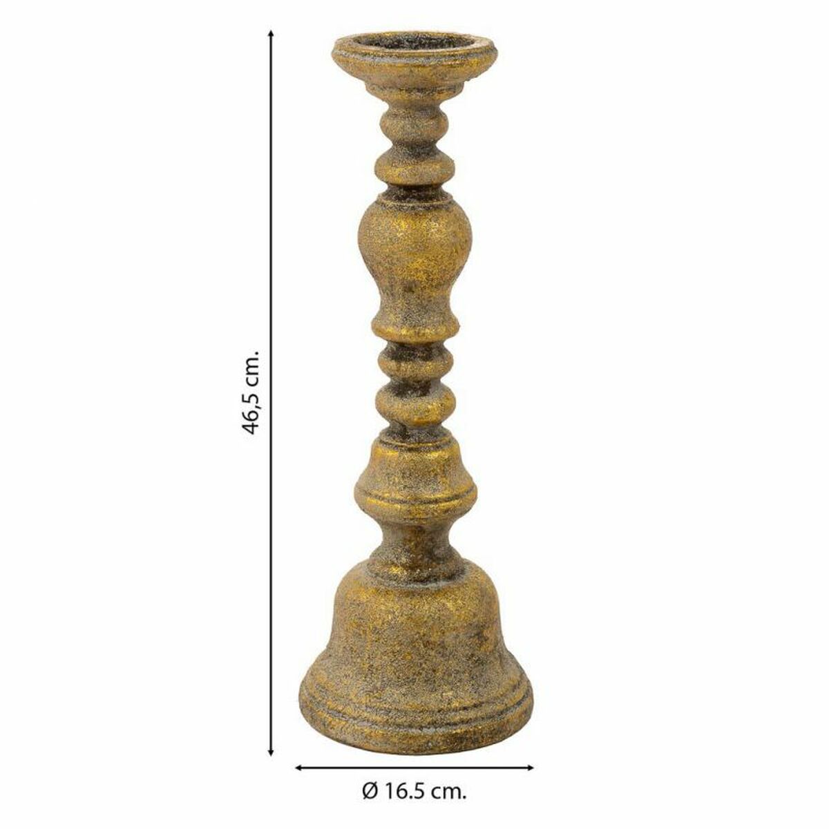 Ljusstake Alexandra House Living Gyllene Harts 16 x 46 x 16 cm - 3