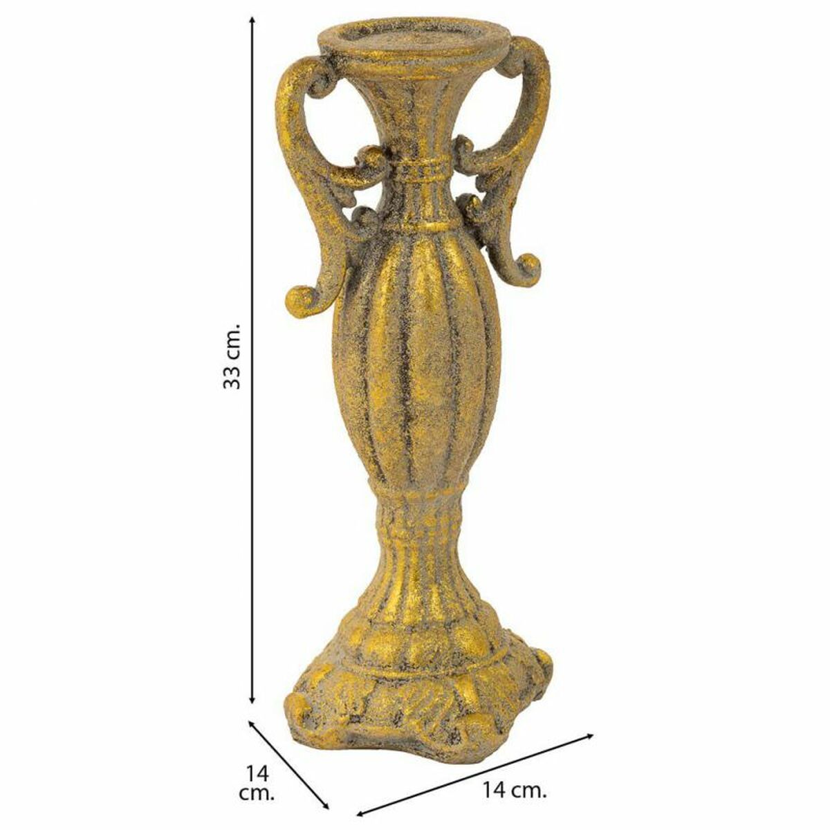 Ljusstake Alexandra House Living Gyllene Harts 14 x 33 x 14 cm - 3