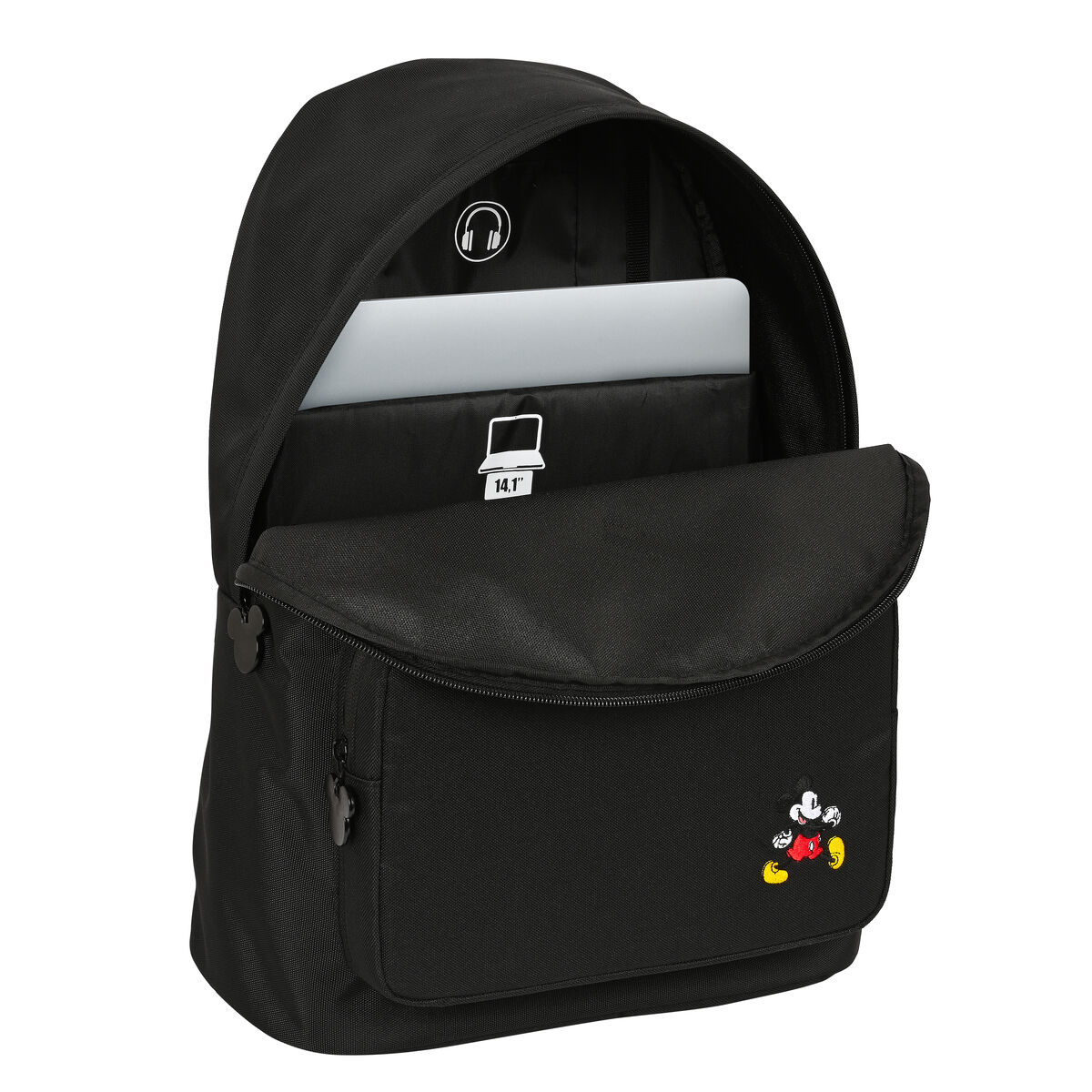 Laptopryggsäck Mickey Mouse Clubhouse Svart 31 x 41 x 16 cm - 4