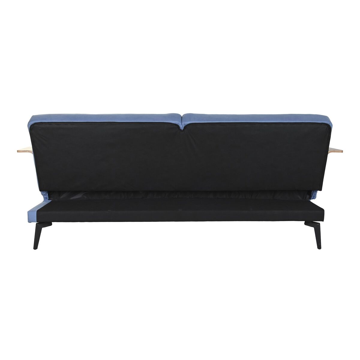 Bäddsoffa DKD Home Decor Svart Blå Metall Brun Polyester Eukalyptus trä (203 x 87 x 81 cm) - 10