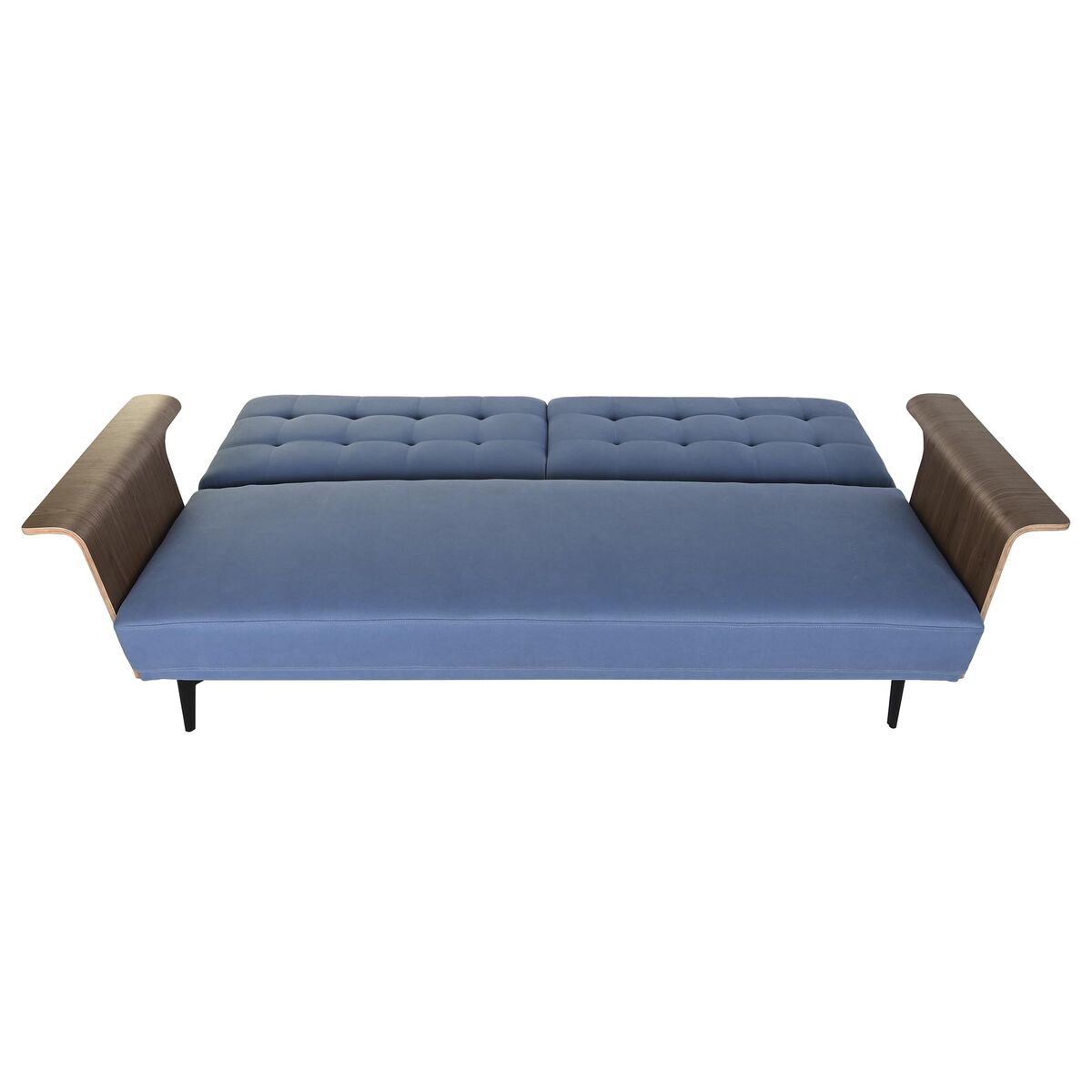 Bäddsoffa DKD Home Decor Svart Blå Metall Brun Polyester Eukalyptus trä (203 x 87 x 81 cm) - 11