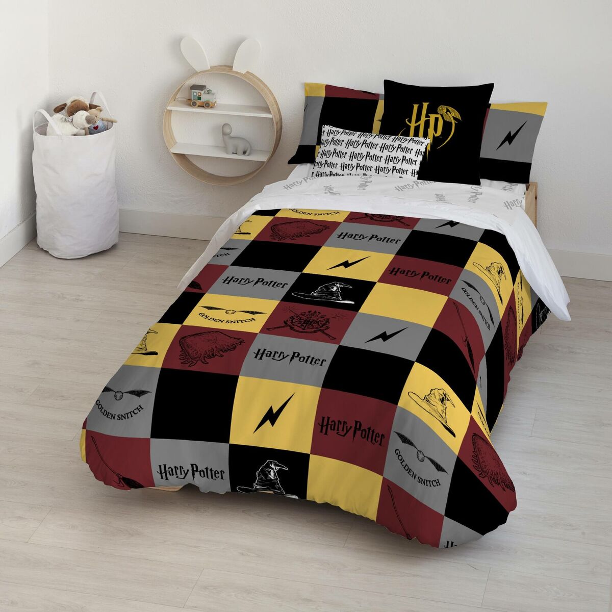 Påslakan Harry Potter Hogwarts Multicolour 175 Trådar 260 x 240 cm Säng 180 - 4