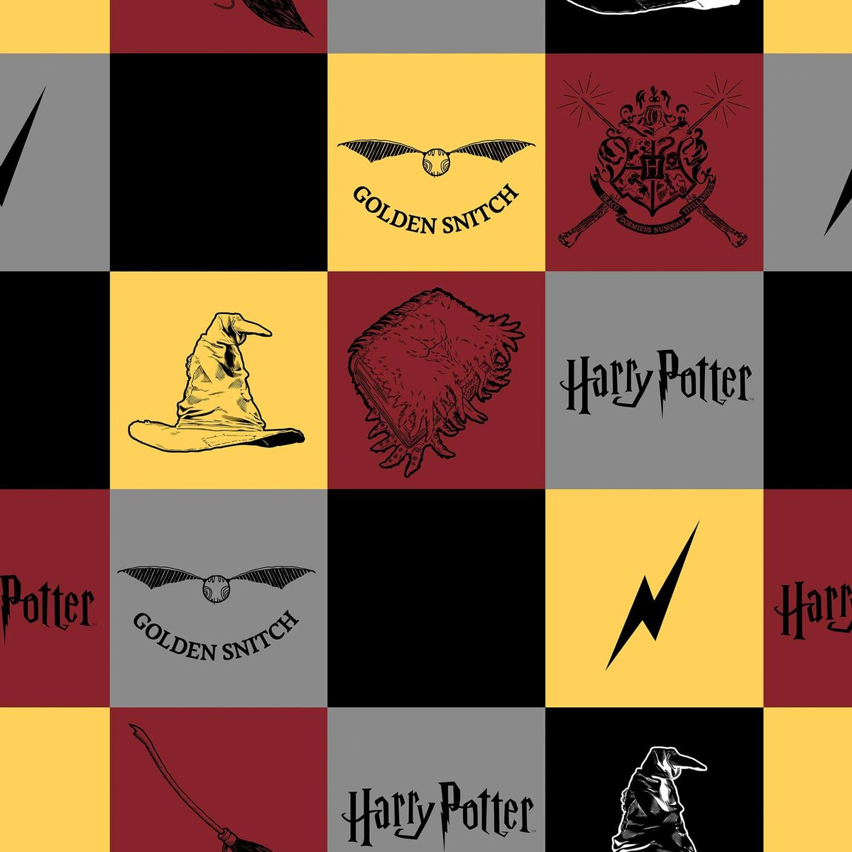 Påslakan Harry Potter Hogwarts Multicolour 175 Trådar 260 x 240 cm Säng 180 - 7