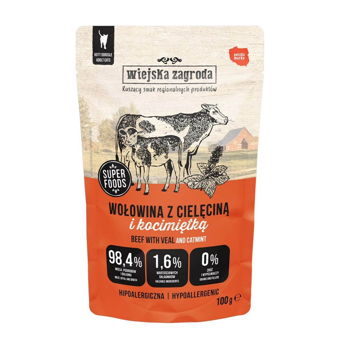 Kattmat WIEJSKA ZAGRODA Nötkött 100 g
